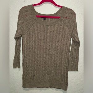 American Eagle Cable Knit Sweater, Light Tan Color